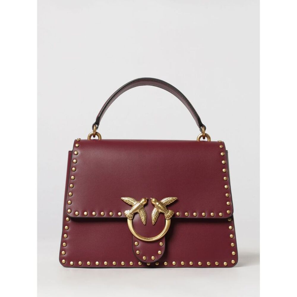 Pinko Women Love Bag Handbag Pinko In Leather With Monogram Embroidery And Studs